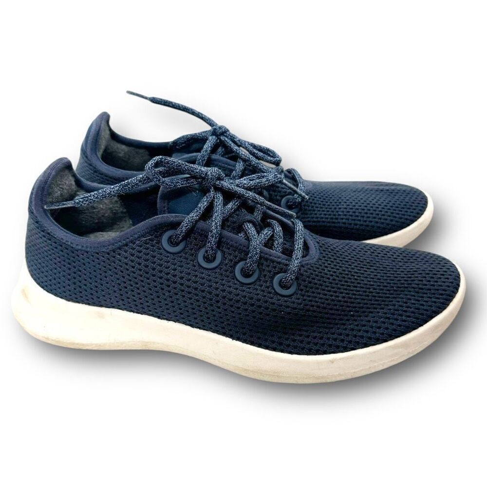 Allbirds Women’s Tree Runners Sneakers in Marine Blue (White Sole) Size 9 - Picture 2 of 9